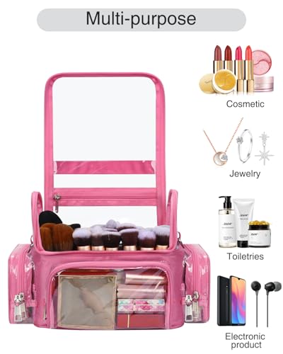 Makeup Brush Bag, Large Makeup Brush Holder Professional Makeup Artist - color: pink, size: S