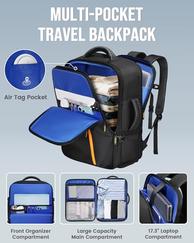 MATEIN Travel Backpack with Shoe Compartment Removable for Frontier Airline - color: Black