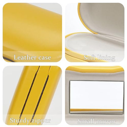 Eyeglass Case Double Sided Travel Size Portable Contact Lens Box 2 in 1 - color: E-Yellow