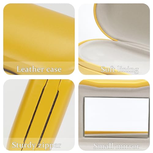 Eyeglass Case Double Sided Travel Size Portable Contact Lens Box 2 in 1 - color: E-Yellow