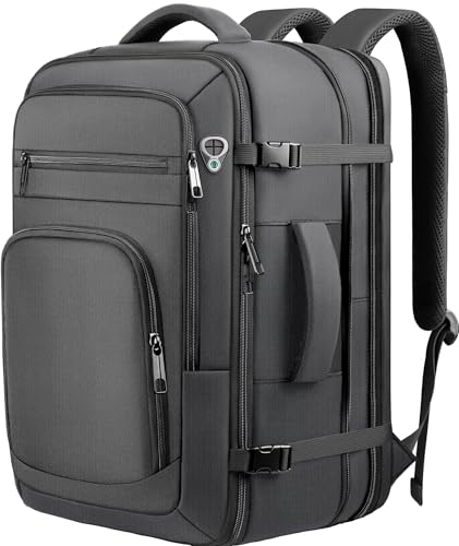 Expandable 1-7 Days Travel Backpack,TSA Approved Carry On Backpack - color: Black, size: 18.4Inch
