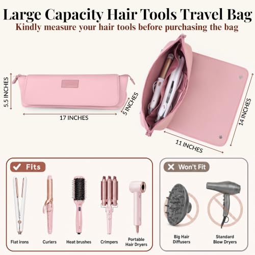 BAREFOOT CARIBOU Hair Tools Travel Bag and Heat Resistant Mat 17" (Dune) - color: Dune