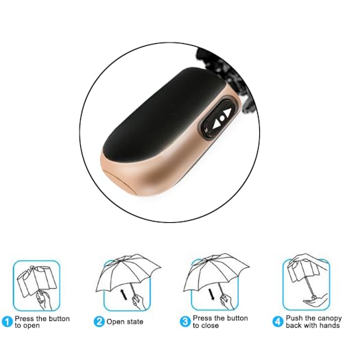 Goothdurs Mini Travel Compact Automatic Umbrella Small Lightweight Folding Rain Windproof Auto Open/Close Purse Umbrellas for Women Men