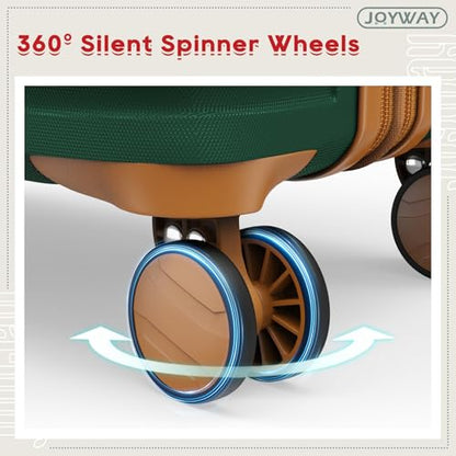 Joyway Expandable Carry on Luggage Sets Airline Approved, Lightweight Hard Shell 20 Inch Carry-on Suitcase with Spinner Wheels - color: Green, size: Carry on luggage