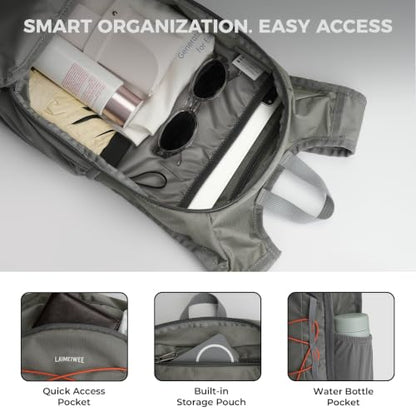 Small Hiking Backpack 13L Lightweight Foldable Travel Daypack for Men Women - color: Light Grey