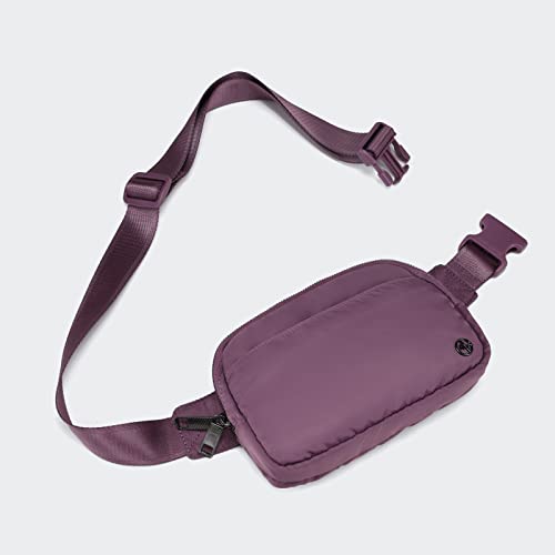 Pander Nylon Fanny Pack Belt Bag for Women with 5 Zipper Pockets - color: Purple Lavender