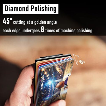 Lenvoten Upgraded Hinged Minimalist Wallet for Men, RFID Blocking Wallet - color: T3-Shine Court