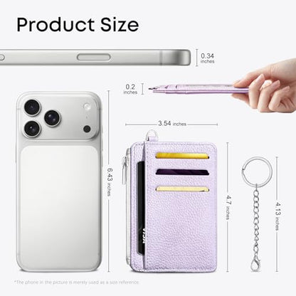Purple Credit Card Holder Small Wallet for Women - color: Purple