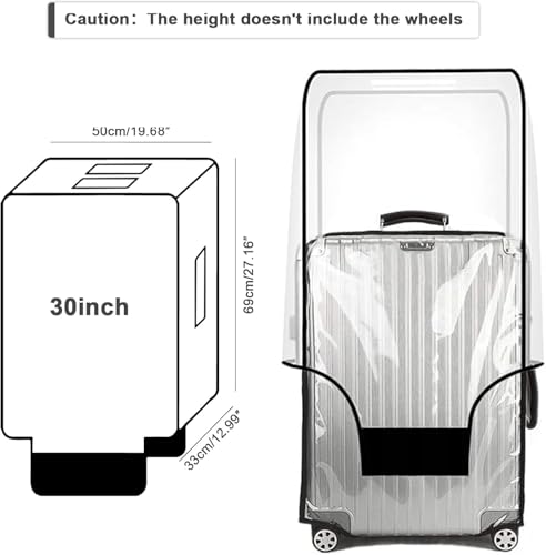 30 Inch Luggage Cover for Suitcase Waterproof Dust-Proof Travel Sleeve - color: black, size: 30 inch