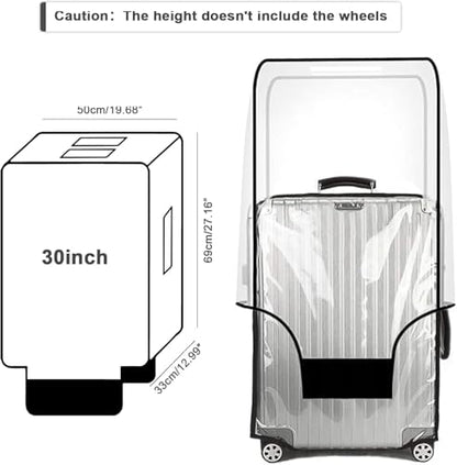 30 Inch Luggage Cover for Suitcase Waterproof Dust-Proof Travel Sleeve - color: black, size: 30 inch