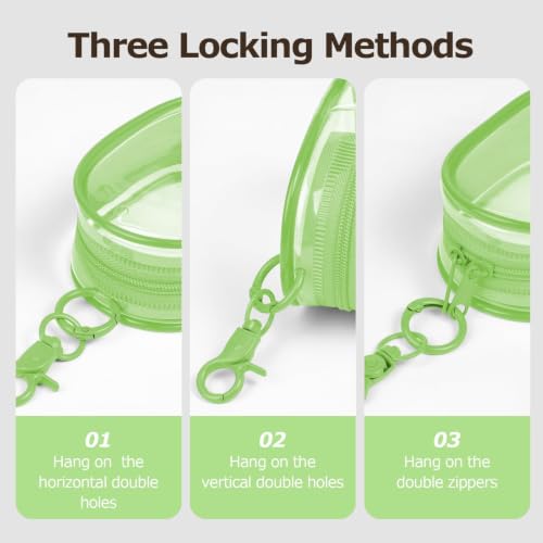 Linsaner 1 Pack Transparent Tech Pouch Storage Bag, Green - color: B6-Green