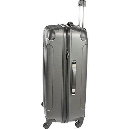 Kenneth Cole REACTION Out of Bounds Lightweight Hardshell 4-Wheel Spinner Luggage, Charcoal, 28-Inch Checked - color: Charcoal, size: 28-Inch Checked