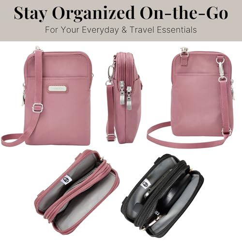 Baggallini The New Classic Collection Take Two RFID Bryant Crossbody - color: Dusty Mauve
