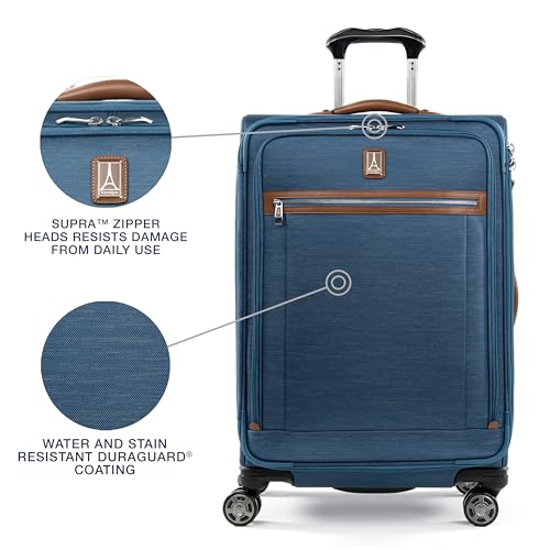 Travelpro Platinum Elite Softside Spinner Set, Coastal Blue 2-Piece (21/25) - color: Coastal Blue, size: 2-Piece Set (21/25)