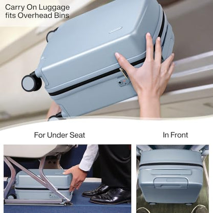 Hanke 16 Inch Underseat Small Carry On Luggage, Hard Shell with TSA Lock - color: Grey, size: 16 Inch