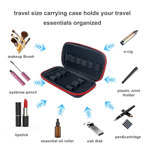 Vape Case 7.5 inch for Vape Pen & 510 Battery(Case Only) - color: Red Zipper