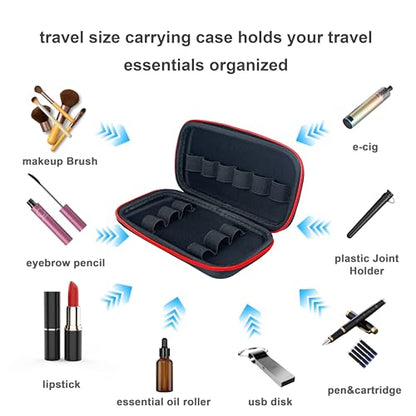 Vape Case 7.5 inch for Vape Pen & 510 Battery(Case Only) - color: Red Zipper