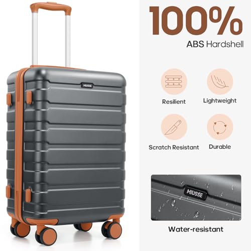 Carry on Luggage, Suitcase Set 3Piece with Backpack YKK zippers - color: Silver Gray