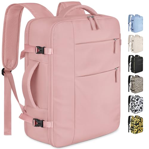 Travel Backpack for Women Men Waterproof Laptop Backpack Airlines Approved Carry On Backpack Bag Computer Bookbag for Business, Work, Traveling Fits 17 Inch Laptop(Pink) - color: Pink, size: 17 Inch