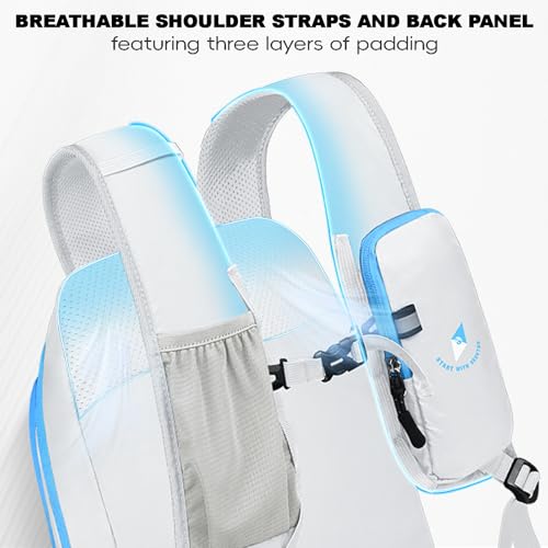 Seektop 15L Foldable Lightweight Hiking Backpack for Men and Women - color: Blue White