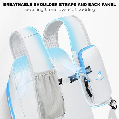 Seektop 15L Foldable Lightweight Hiking Backpack for Men and Women - color: Blue White