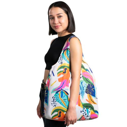 Nanobag XL 25L Tote Foldable Packable Reusable Grocery Shopping Bag - color: Vividgarden