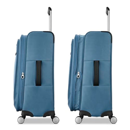 Samsonite 3-PC Soft-Sided 21/25/29” (Carry-On, Medium, Large Checked), Lightweight Expandable Element Luggage Set: 2 Front & Side Pocket, Four Spinner Wheels, Adjustable Handle, Durable- Captains Blue - color: Captains Blue, size: 3-Piece Set (21/25/29)