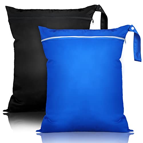 Shappy 2 Pack Wet Dry Bag Travel Laundry Waterproof,Solid Black Navy - style: Solid Black Navy