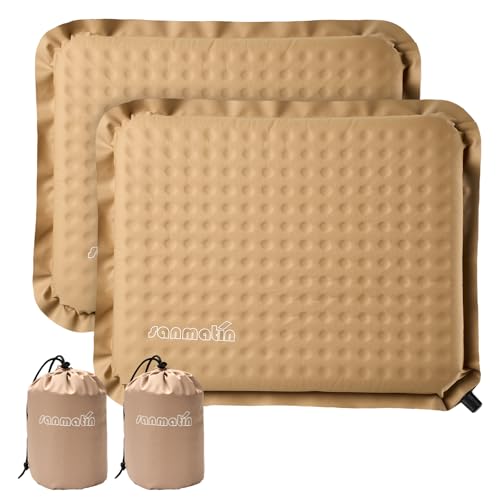 Airplane Travel Seat Cushion, 2, Khaki | Inflatable seat cushion for stadium, camping,outdoors.Sondur travel cushion for airplane - color: Khaki