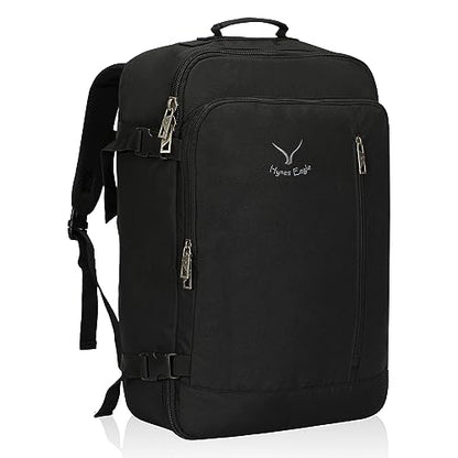 Hynes Eagle 38L Flight Approved Backpack Carry On Travel Bag for Men Women - color: Black-n