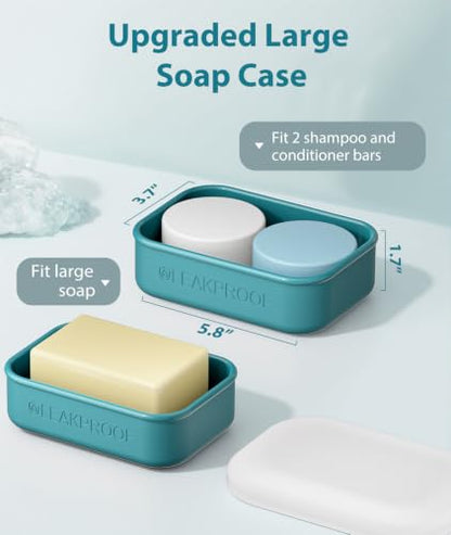 Quatish Large Leakproof Travel Soap Case, Bar Soap Holder Travel, Bluegreen - color: Bluegreen, size: Large