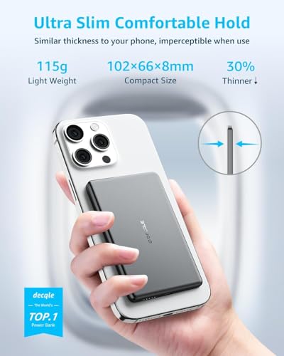 “Air” Power Bank for MagSafe 5000mAh Ultra Slim Battery Charger Case 2026 - color: Gray