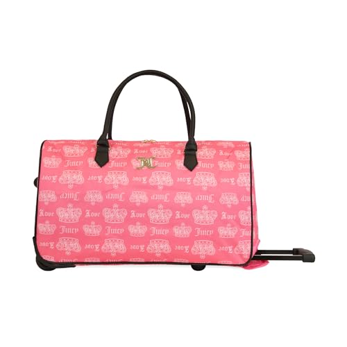 Juicy Couture Cherry Rolling Duffel, 22in - color: PINK LEMONADE/CROWN