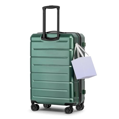 KYME Luggage Sets 2 Piece Suitcase Set Hardshell 20 inch/24 inch Luggage with Spinner Wheels Hardside PC+ABS Checked Large Suitcase with TSA Lock for Women Men Green - color: Green, size: 2-Piece Set (20/24)
