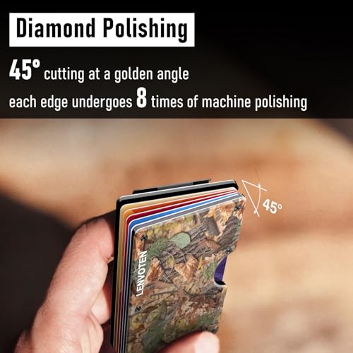 Lenvoten Upgraded Hinged Minimalist Wallet for Men, RFID Blocking Wallet - color: T5-Jungle Camo