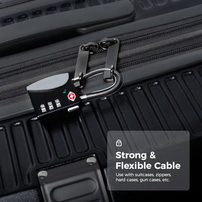 pack all TSA Approved Travel Luggage Locks, Resettable 3-Digit Code - color: Gray, size: 4 Pack