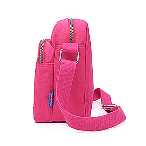 Casual Nylon Purse Handbag Crossbody Bag Waterproof Shoulder Bag for Women - color: Red