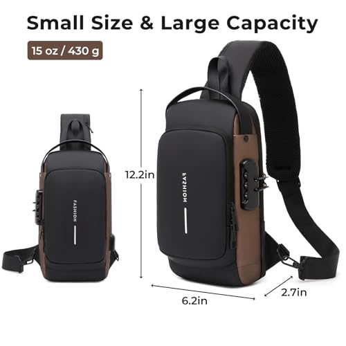 Rcrirth Sling Bag for Women | Anti-theft Crossbody Shoulder Chest Bag,Black - color: Black