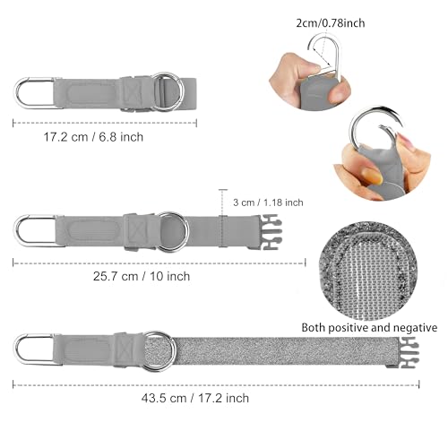 ZINZ Elastic Jacket Gripper Travel Strap with D-Ring Hooks and Buckle - color: Silver gray