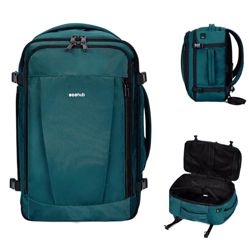 ECOHUB Travel Backpack 18x14x8 Frontier Airlines Personal Item Bag Teal - color: Green, size: 18 inch