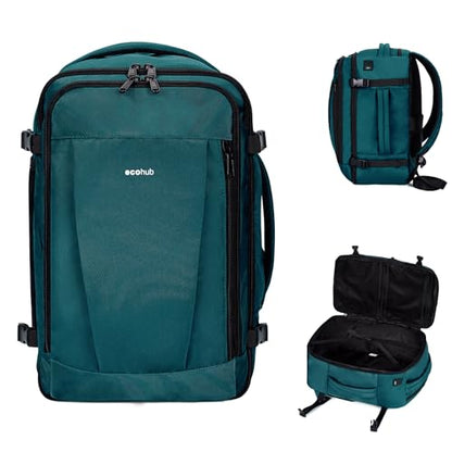 ECOHUB Travel Backpack 18x14x8 Frontier Airlines Personal Item Bag Teal - color: Green, size: 18 inch