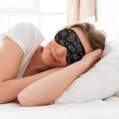 Doodle Game Controller Sleep Mask Eye Mask with Adjustable Strap Eye Sleep Shade Cover Blocks Light for Women Men Airplane Travel Nap - color: Doodle Game Controller