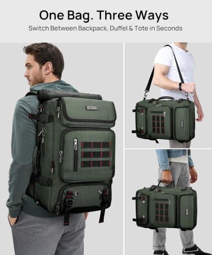 WITZMAN Carry on Travel Backpack for Men Airline Approved Fits 16" Laptop - color: 02.army Green