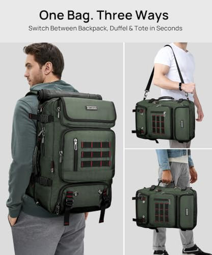 WITZMAN Carry on Travel Backpack for Men Airline Approved Fits 16" Laptop - color: 02.army Green