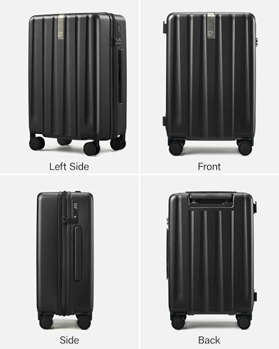 Hanke Upgraded Elite 29 Inch Extra Large Checked Luggage, PC Hard Shell Suitcases with Wheels, TSA Lock, Explosion-Proof Zipper Suitcase for Long Travel Men & Women,Jet Black - color: Jet Black, size: 29 Inch