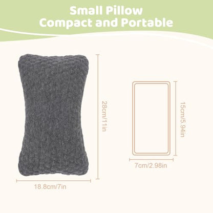 vocheer Small Pillow with Removable Cover, 11"x 7" Tiny Travel Pillow 2 PCS - color: Darkgrey-2pc