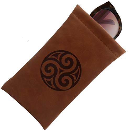 Soft Sunglasses case | Large Glasses Case Holder - Eyeglass Pouch Squeeze Top | Glasses pouch Lightweight Extra Layers - color: Ct8 Triskelion
