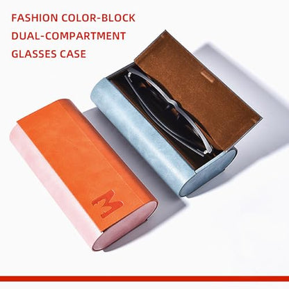 Eyeglasses Cases for Glasses, Clip-on, Sunglasses, Reading Glasses - color: Orange and Pink