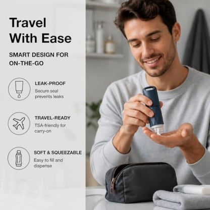 Toiletry Bag With Travel Bottles - Hanging Toiletry Bag - Silicone Bottle