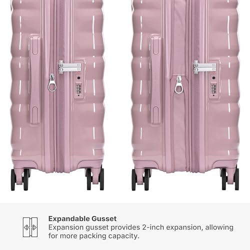 Traveler's Choice Edinburgh II Hardside Spinner Luggage, TSA Lock, Muted Pink, 25" Medium - color: Muted Pink, size: 25" Medium